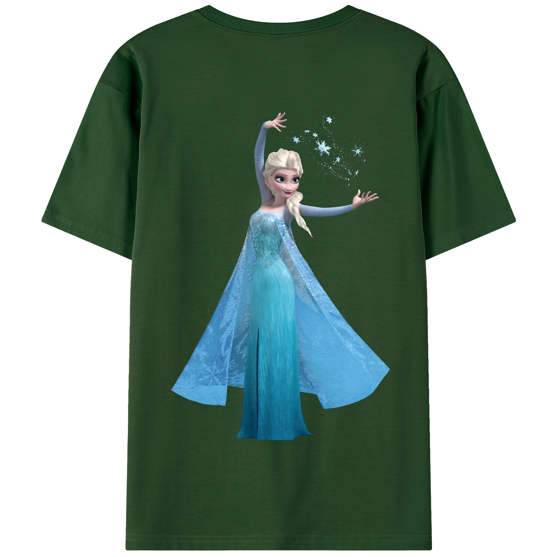 （画像用） アナと雪の女王 アンナ エルサ Frozen Anna Elsa 綿100％半袖Tシャツ（背面プリント）